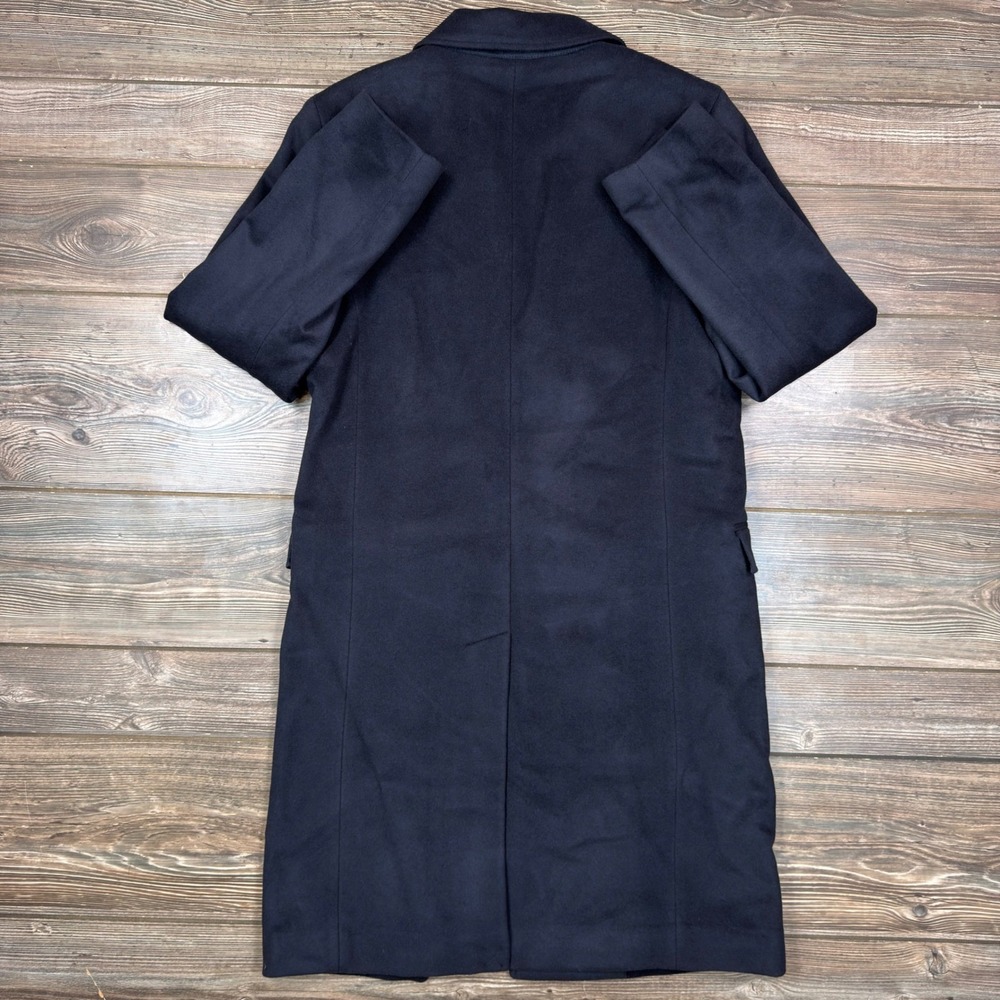 J.Crew Mens 38R Rivington Topcoat Navy Blue Wool Cashmere Italian Fabric NEW - Picture 14 of 16